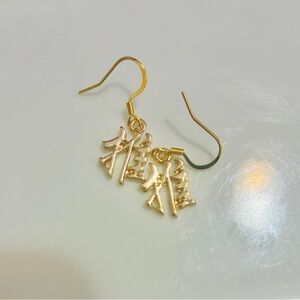 Kanji Earrings, Chinese character, Japanese character, My fave